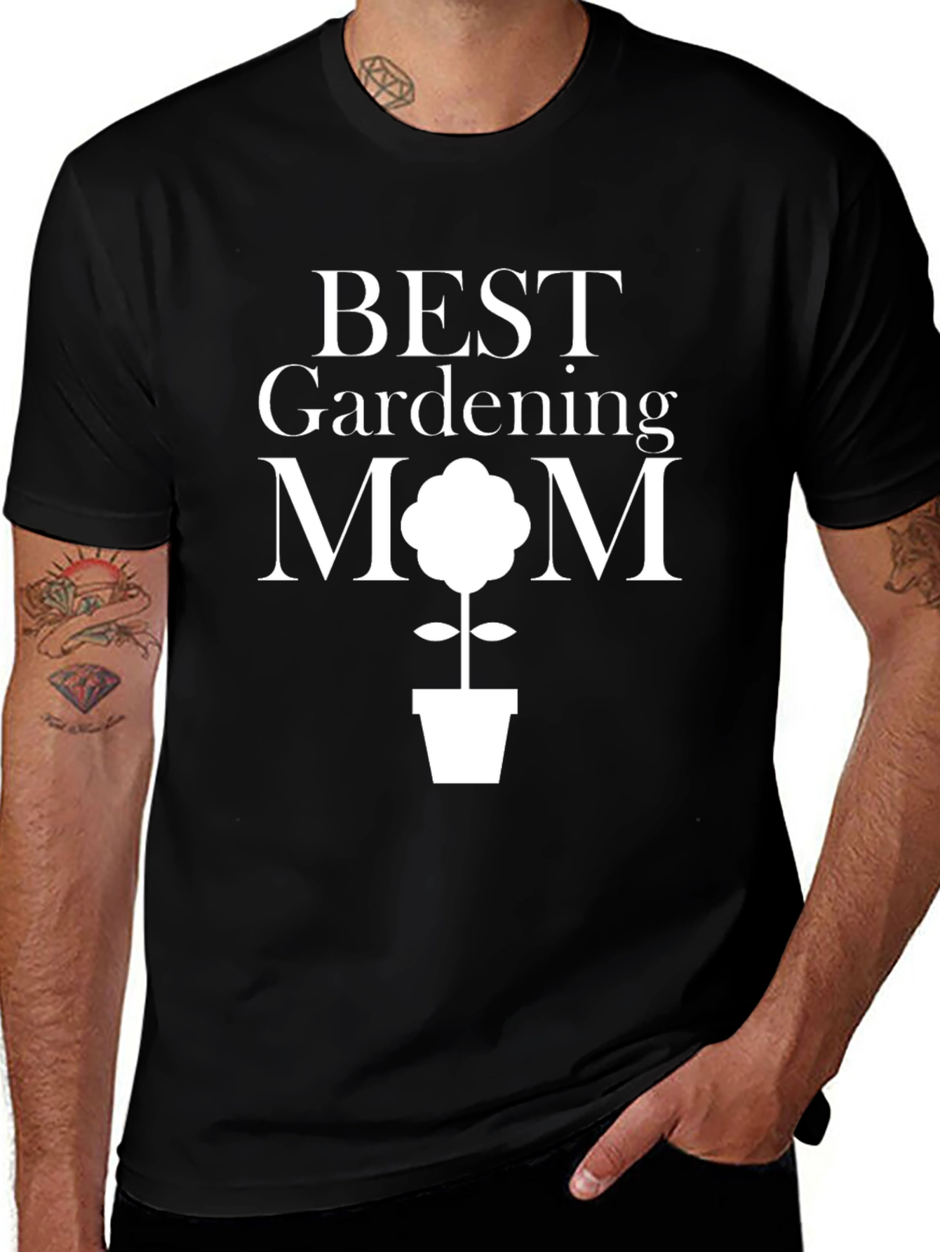 Best Gardening Mom T-Shirt - Black Cotton Tee