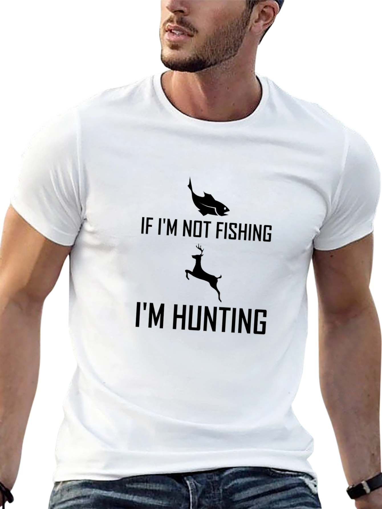 Hunting & Fishing Graphic Tee - Black