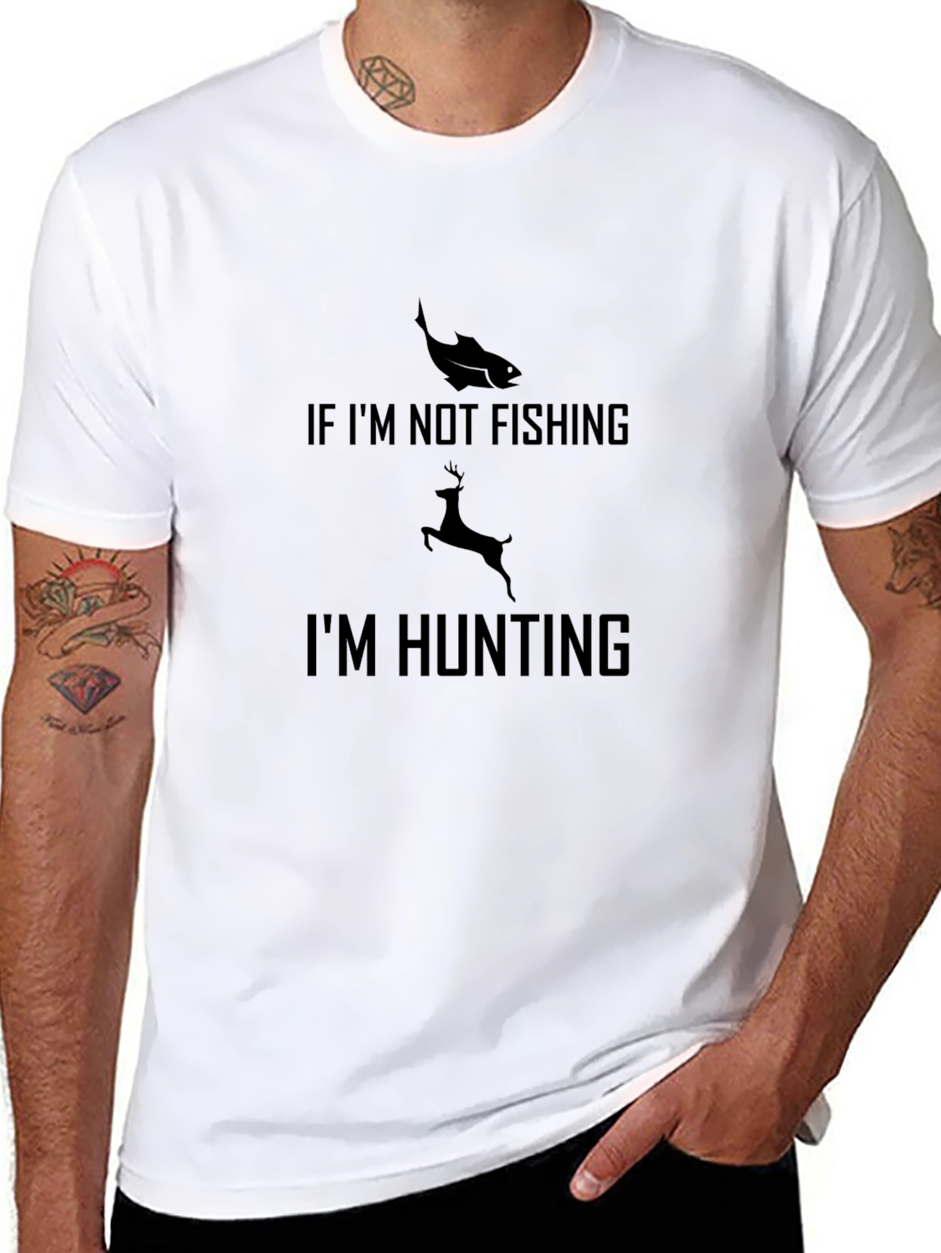 Hunting & Fishing Graphic Tee - Black