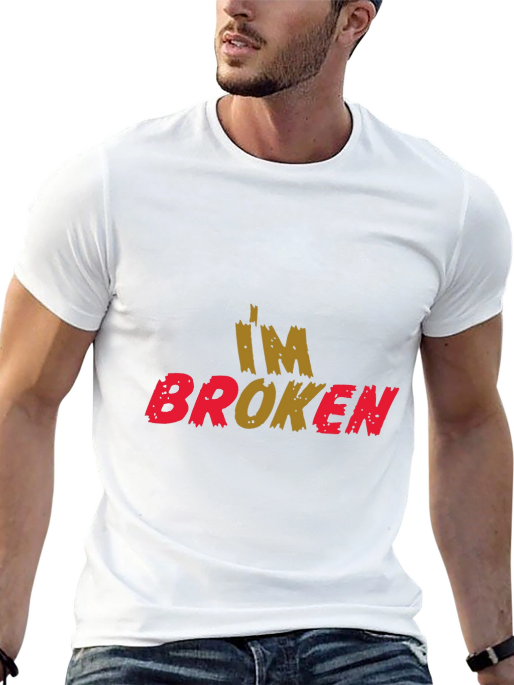Im Broken Graphic Print Black T-Shirt