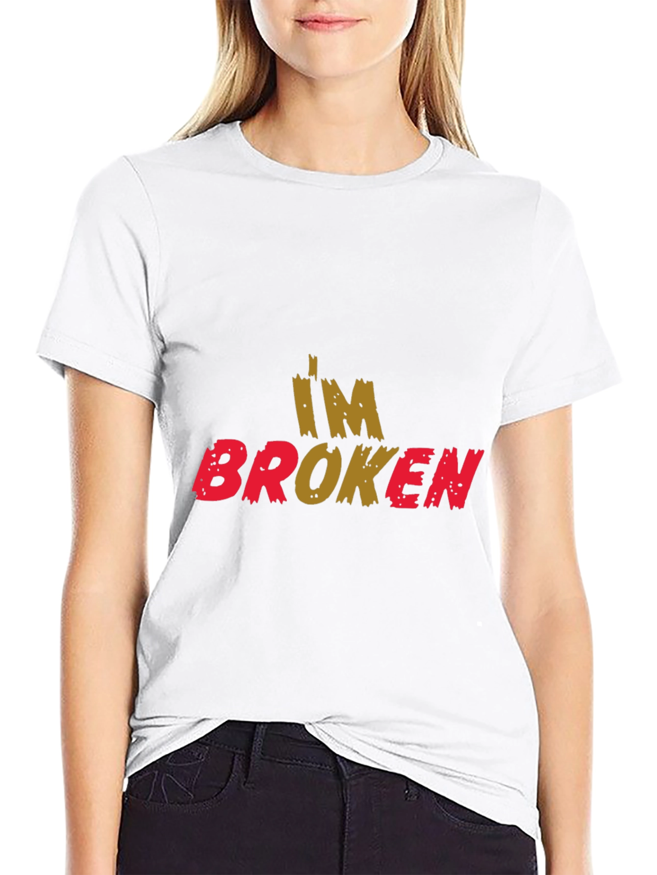 Im Broken Graphic Print Black T-Shirt