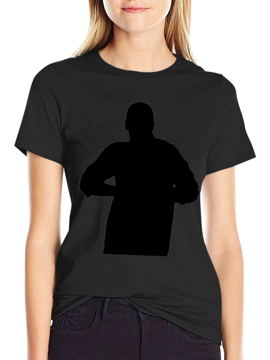 Mens Black Graphic Print Crew Neck T-Shirt