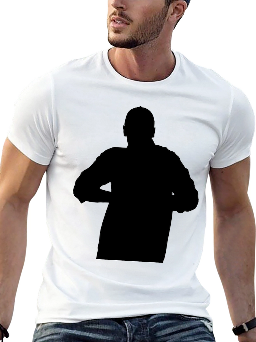 Mens Black Graphic Print Crew Neck T-Shirt