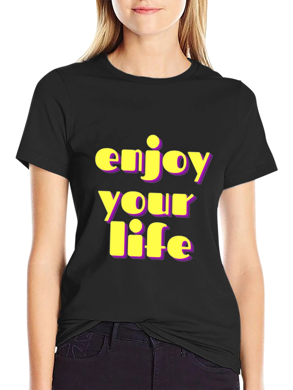 Enjoy Your Life Black Graphic Tee