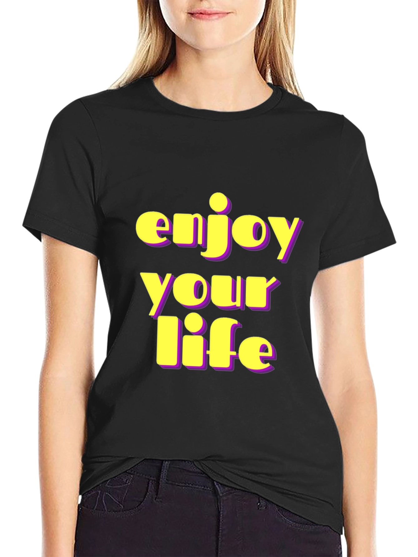 Enjoy Your Life Black Graphic Tee