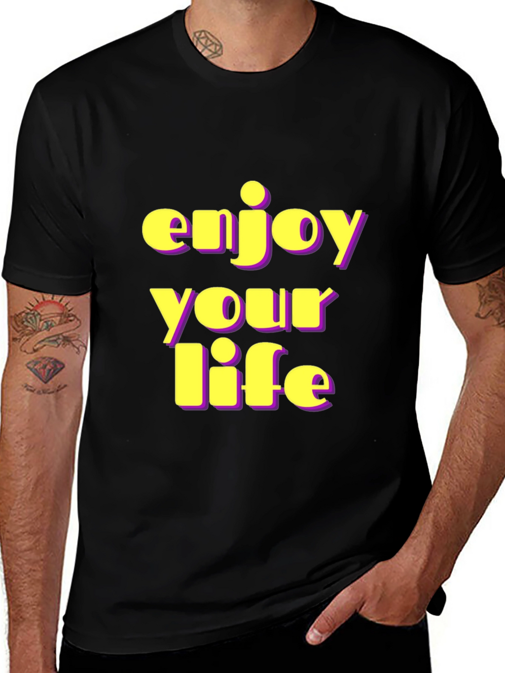 Enjoy Your Life Black Graphic Tee