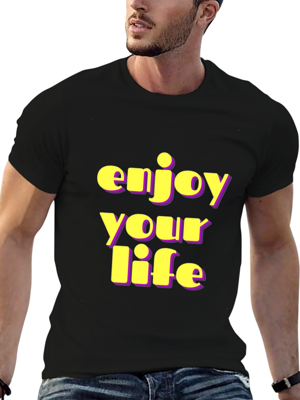 Enjoy Your Life Black Graphic Tee
