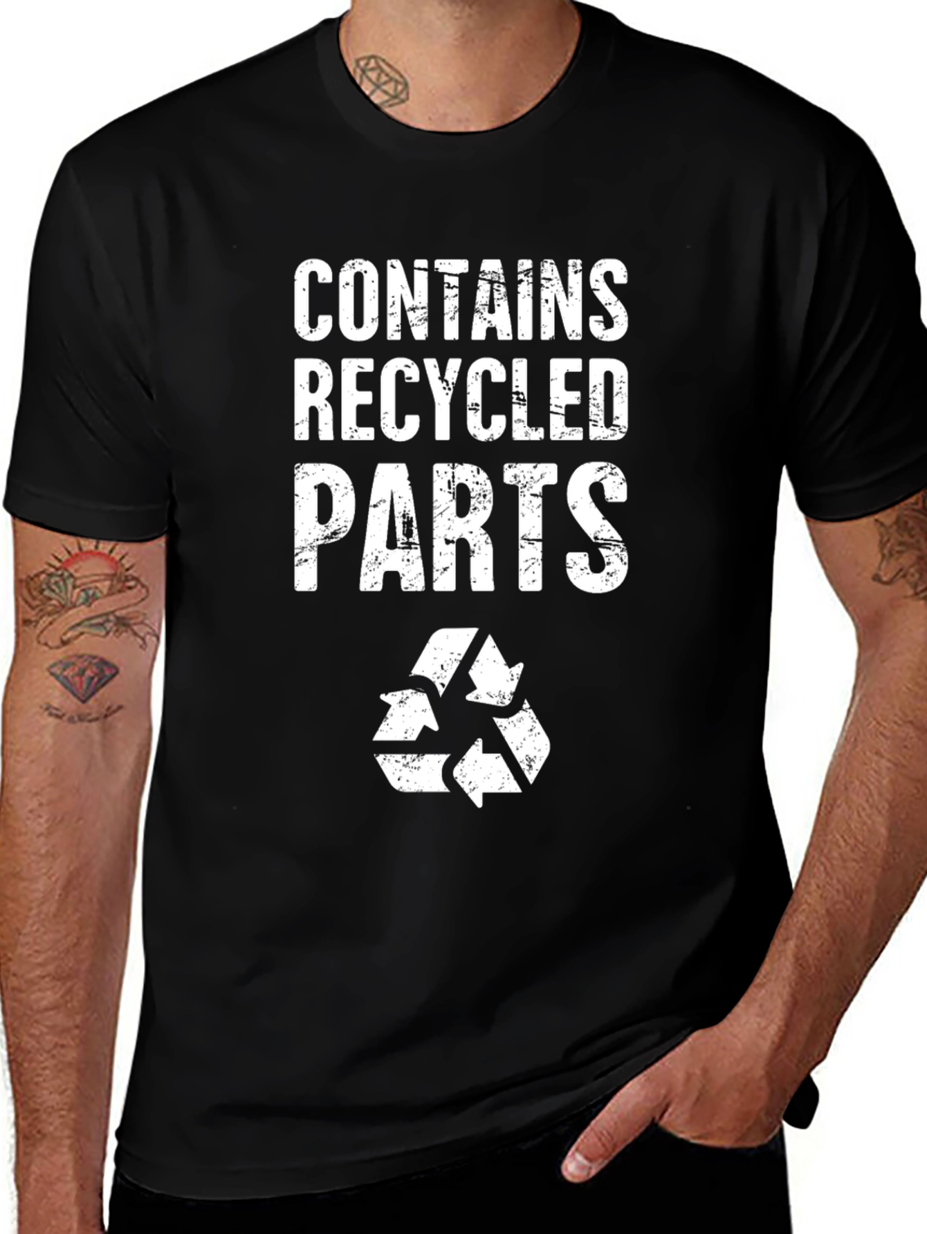 Contains Recycled Parts Graphic Tee - Eco-Friendly T-Shirt