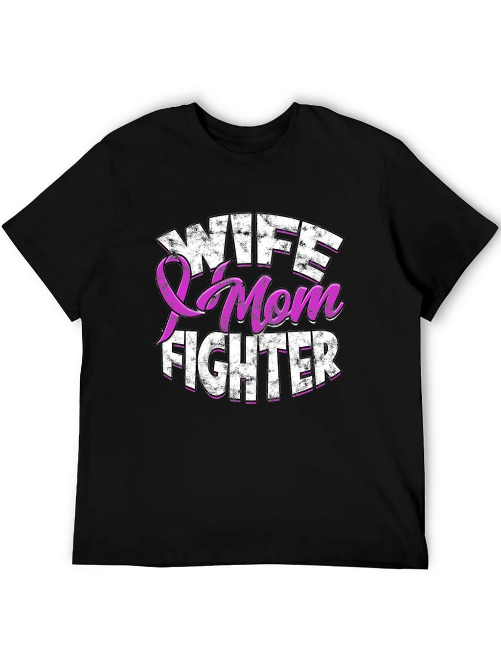 Wife Mom Fighter T-Shirt Breast Cancer Awareness