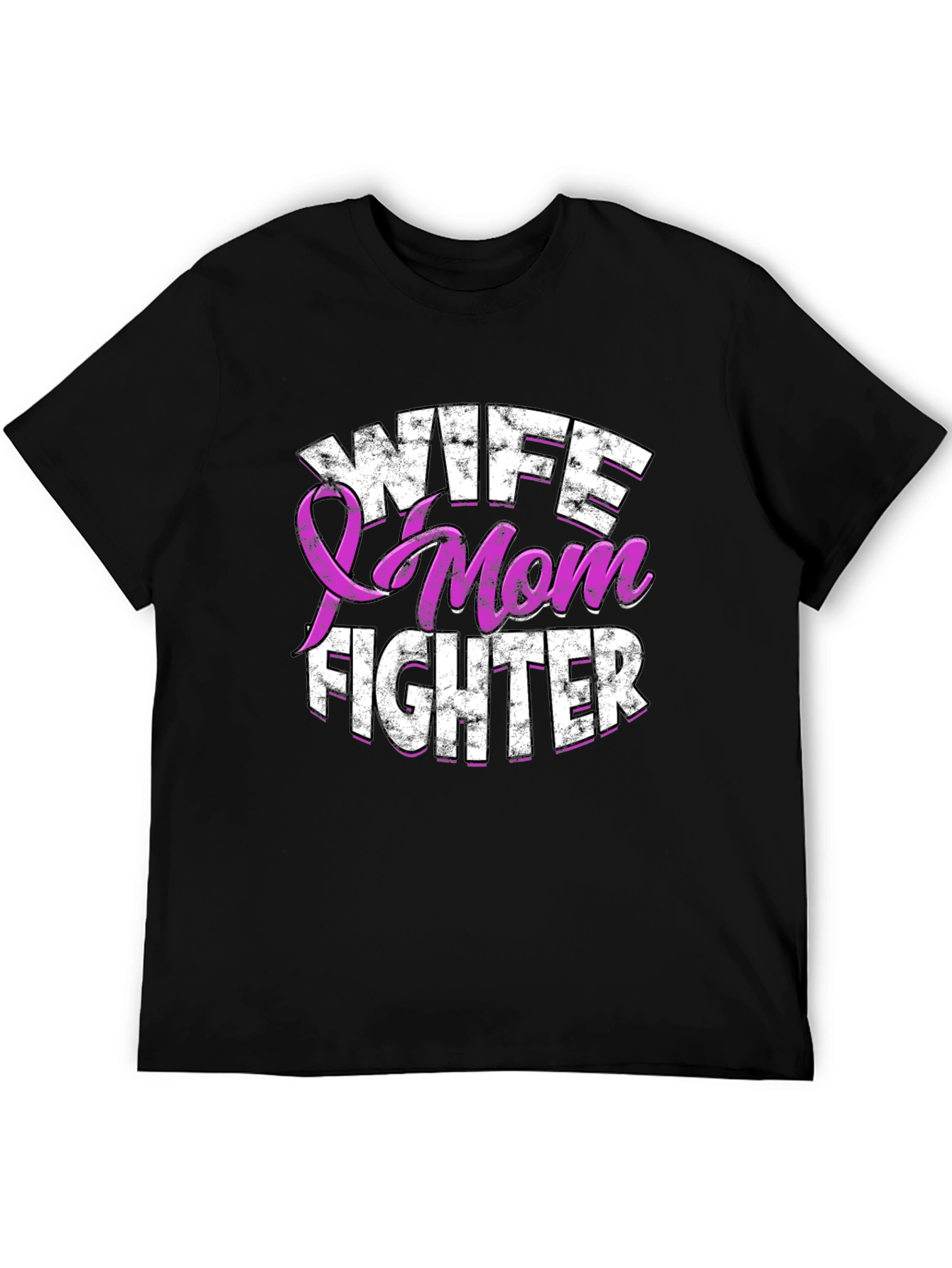 Wife Mom Fighter T-Shirt Breast Cancer Awareness