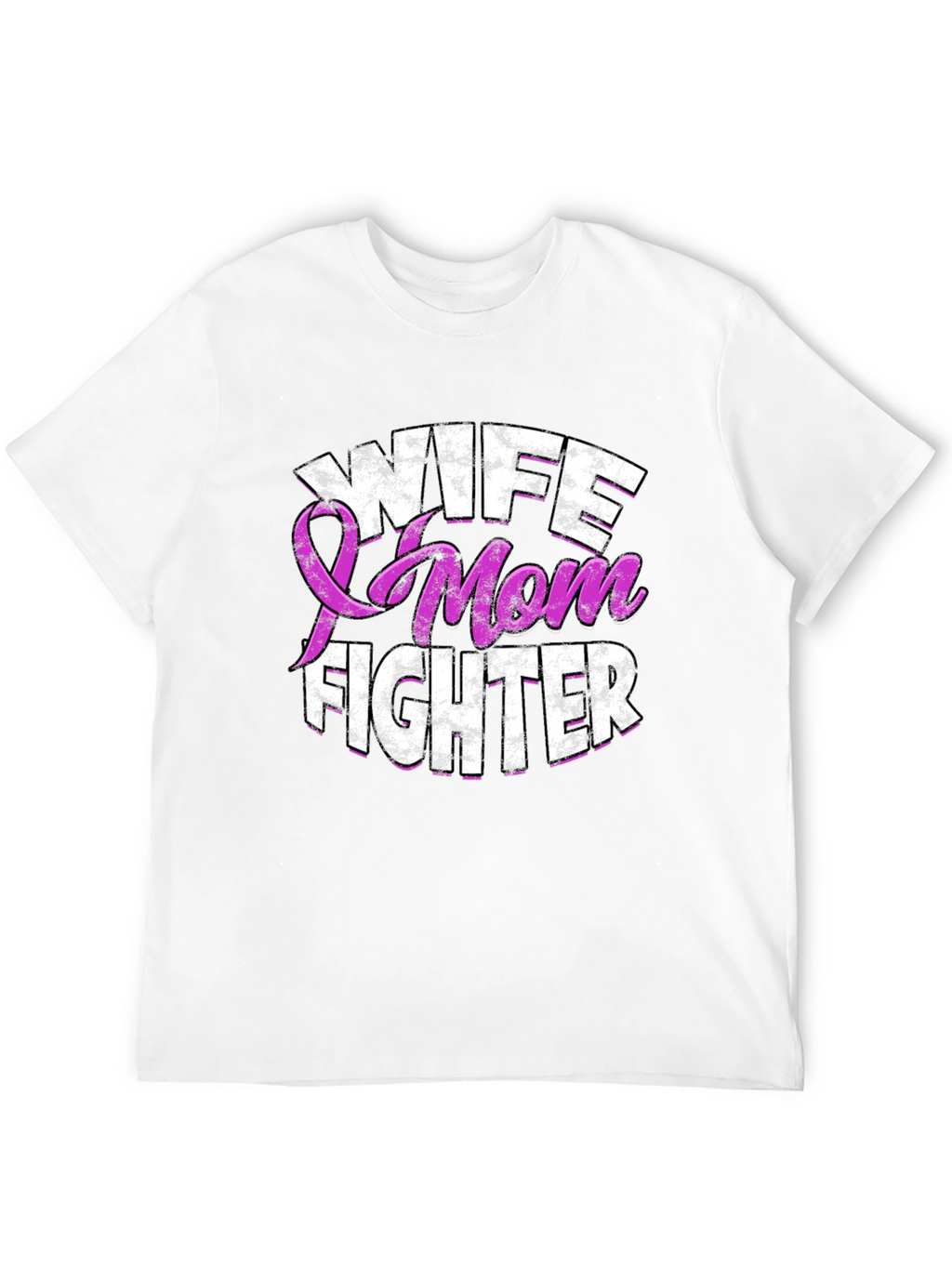Wife Mom Fighter T-Shirt Breast Cancer Awareness