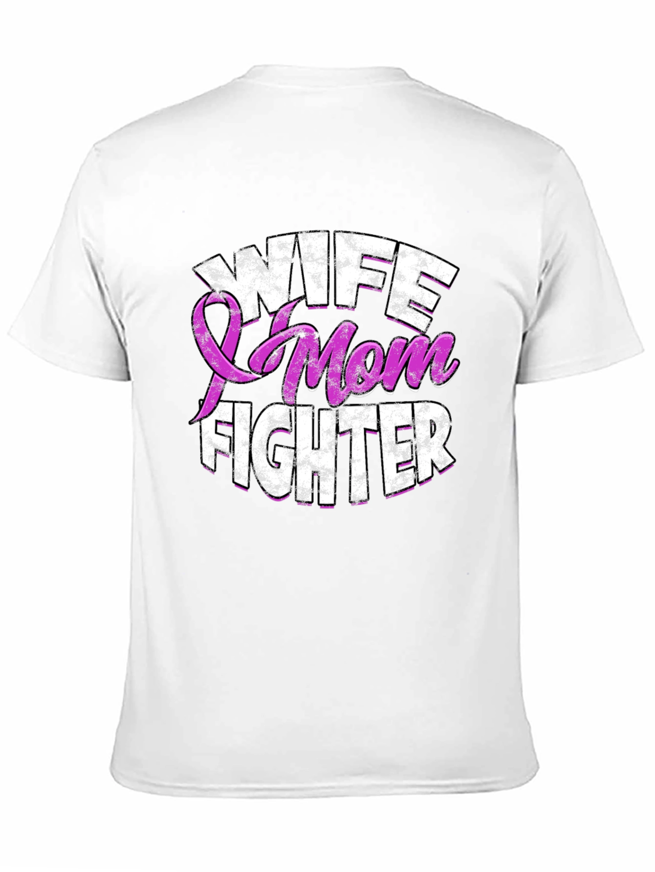 Wife Mom Fighter T-Shirt Breast Cancer Awareness
