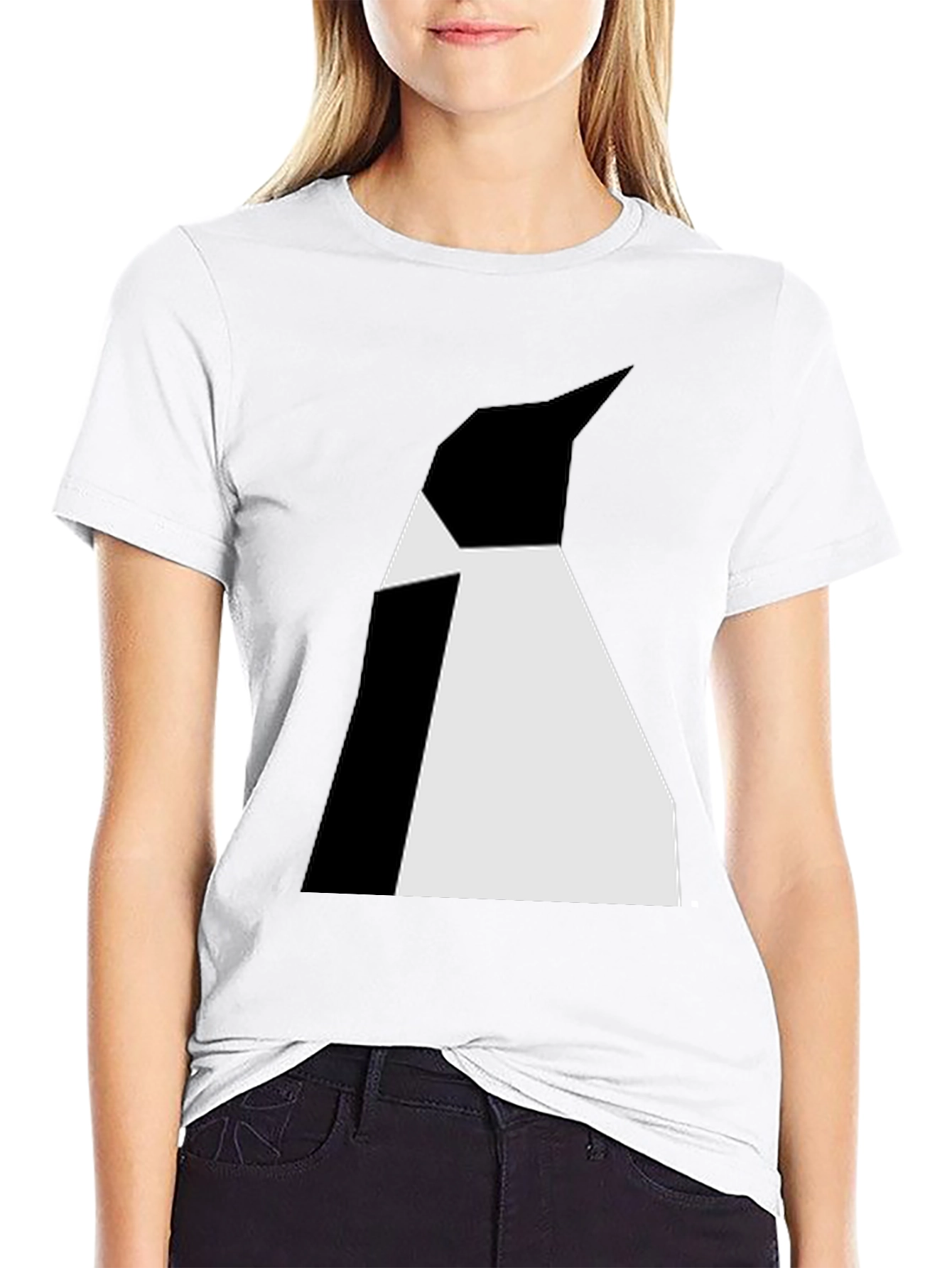 Abstract Penguin Graphic Tee - Black Unisex T-Shirt