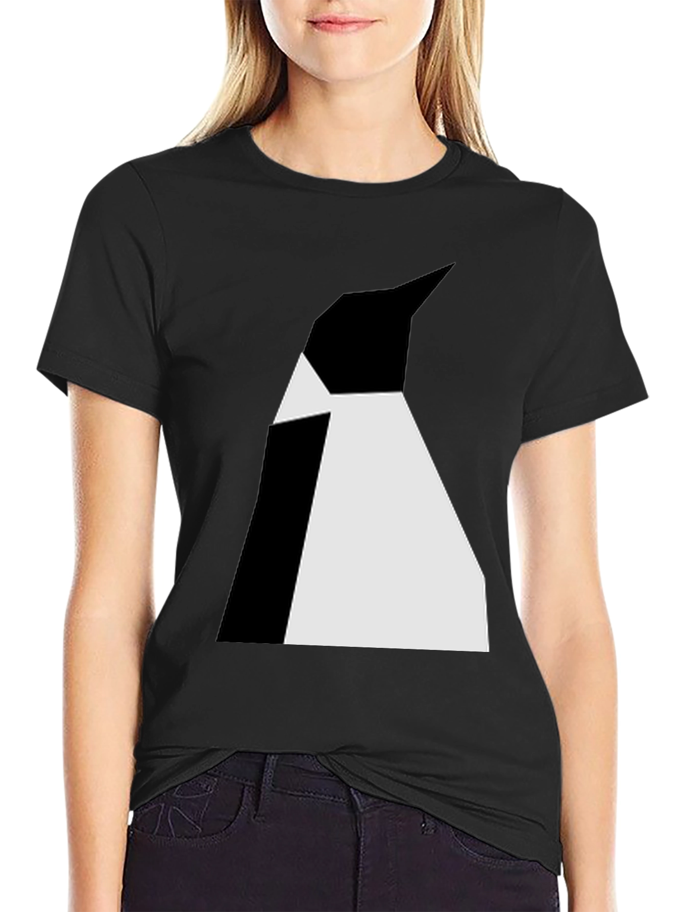 Abstract Penguin Graphic Tee - Black Unisex T-Shirt