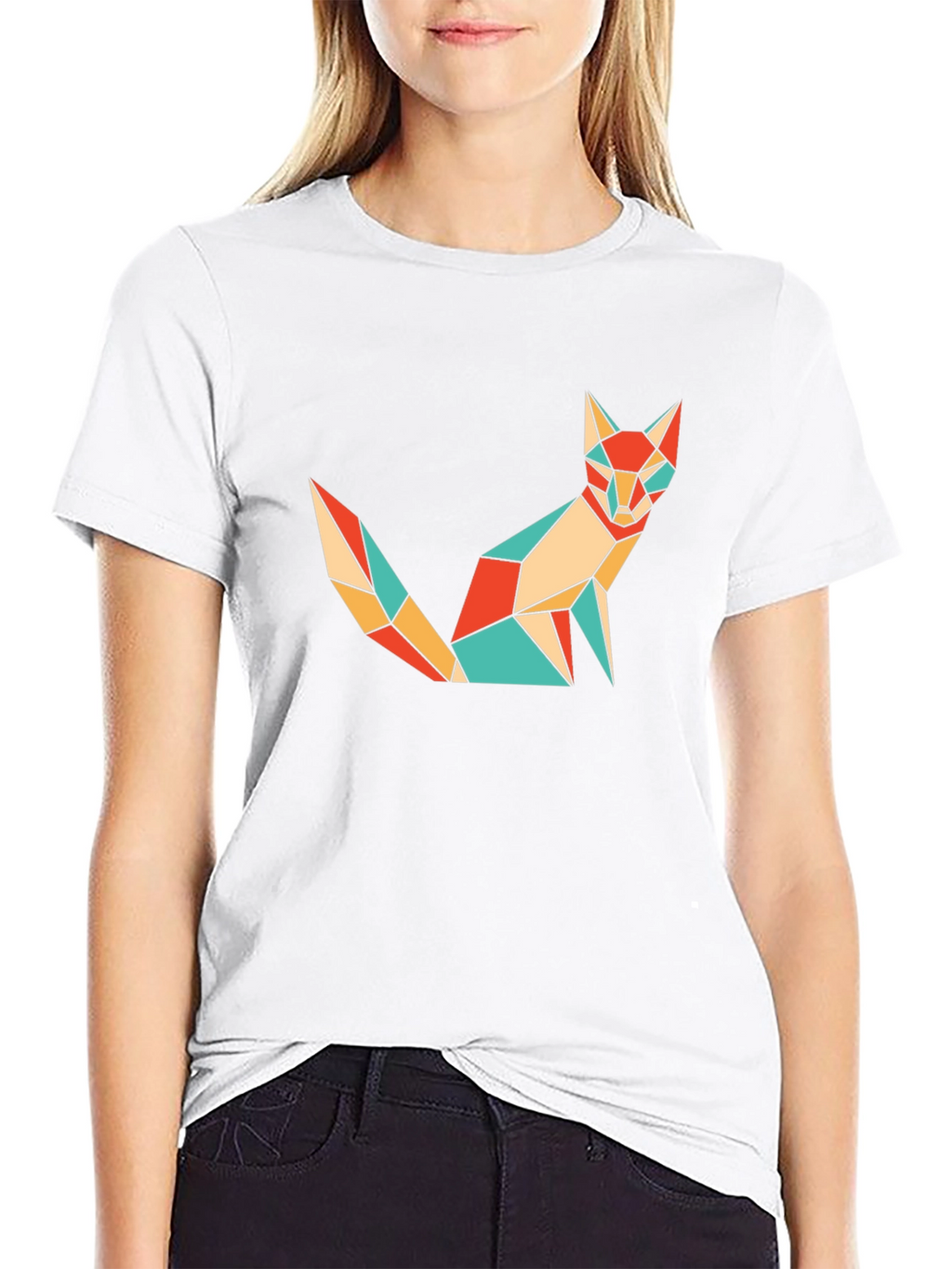 Geometric Fox T-Shirt - Modern Art Tee