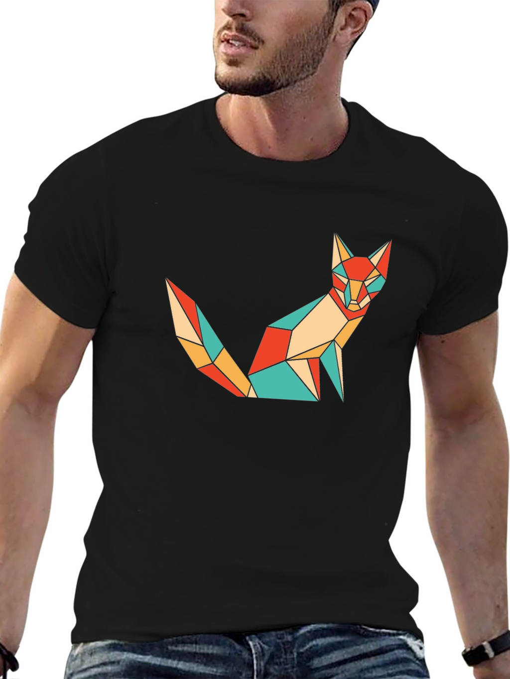 Geometric Fox T-Shirt - Modern Art Tee