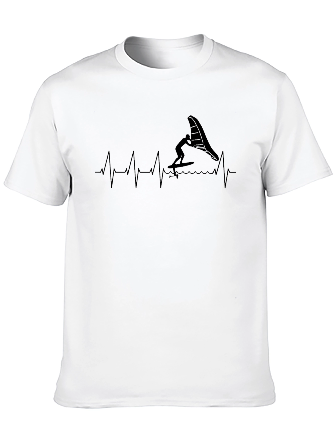 Wing Foil Heartbeat T-Shirt - Black