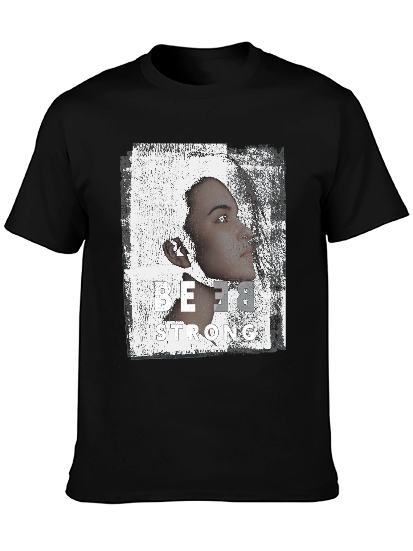 Be Strong Graphic Print Black T-Shirt
