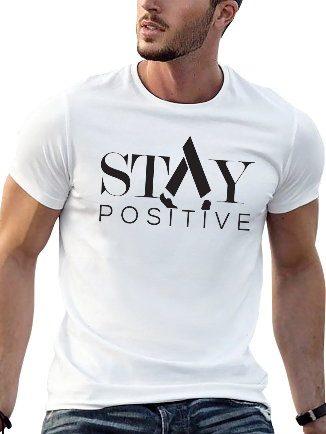 Stay Positive Graphic Tee - Black