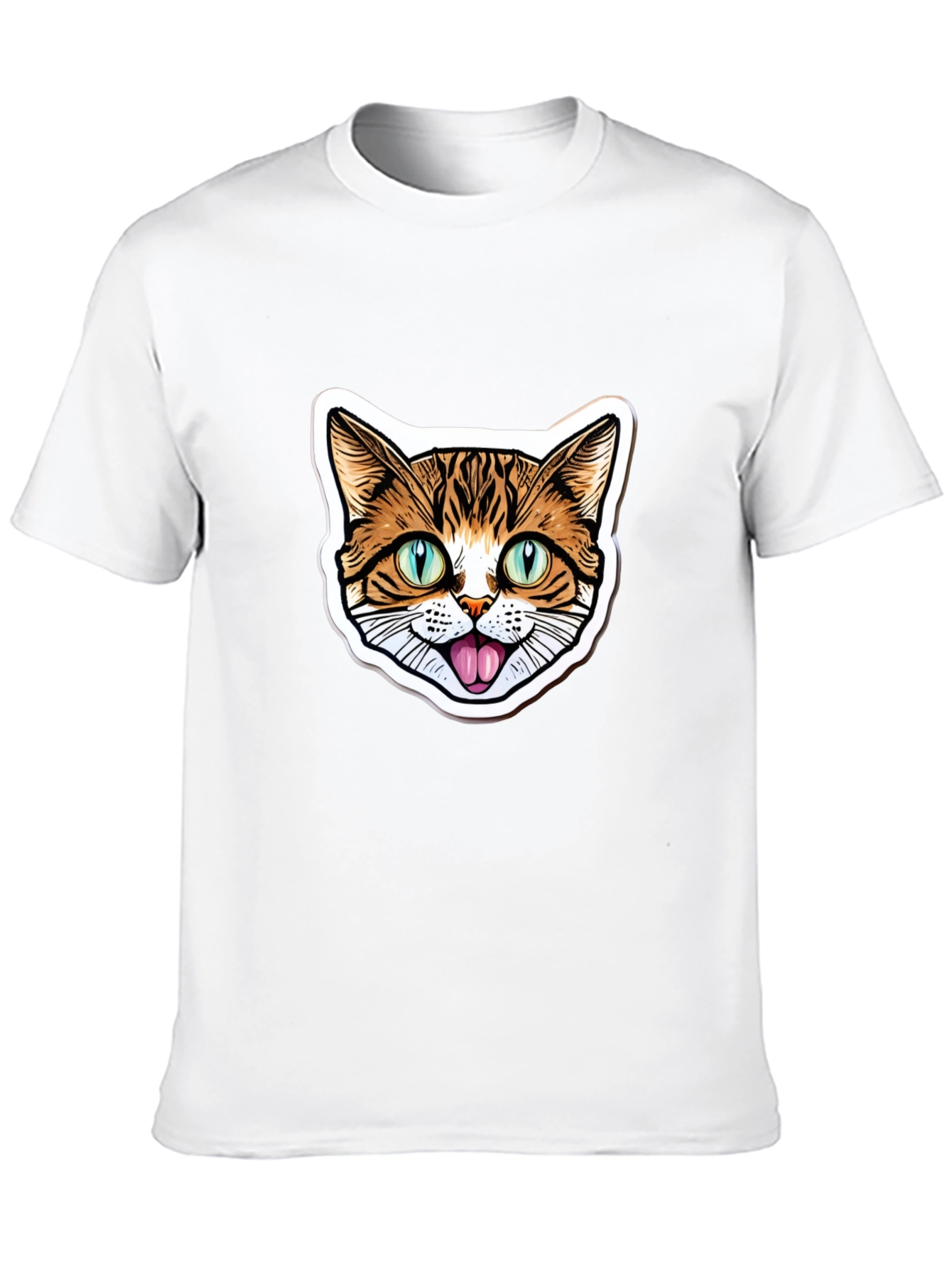 Cat Face Graphic Black T-Shirt