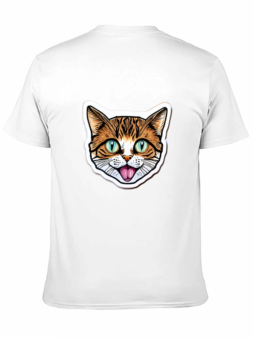 Cat Face Graphic Black T-Shirt