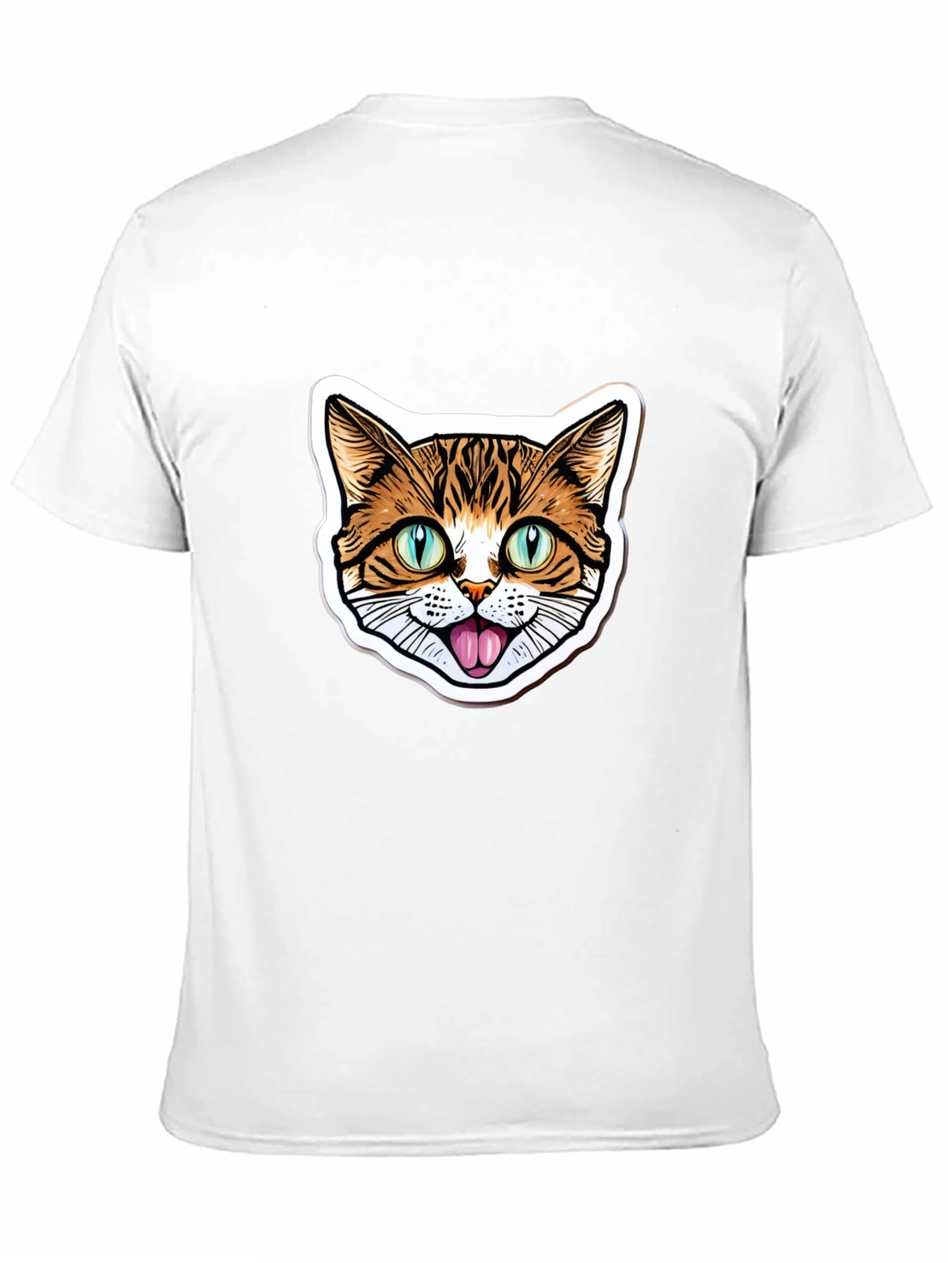 Cat Face Graphic Black T-Shirt