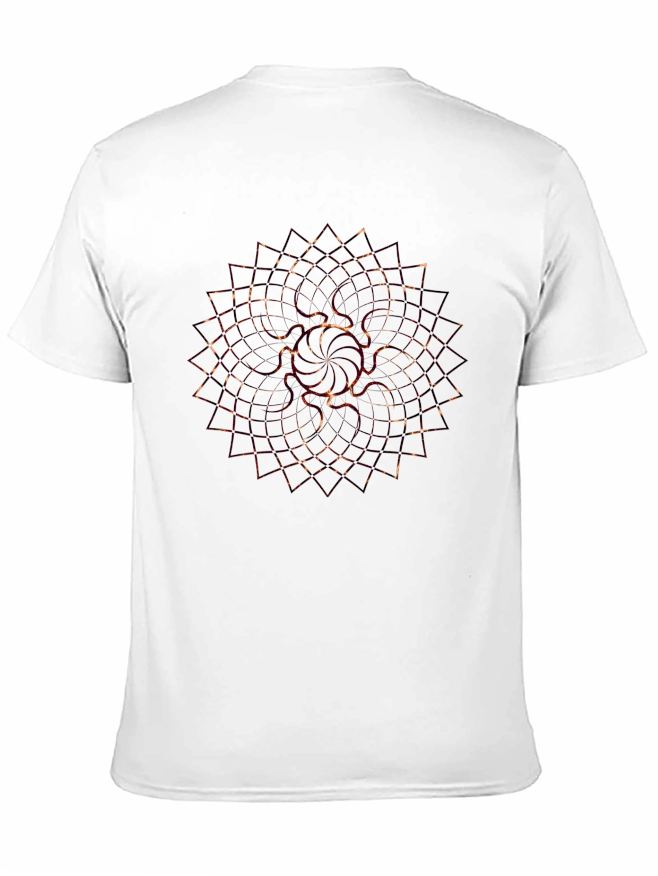 Geometric Fire Mandala Mens Black T-Shirt