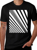 Stripped Graphic Tee - Modern Pattern