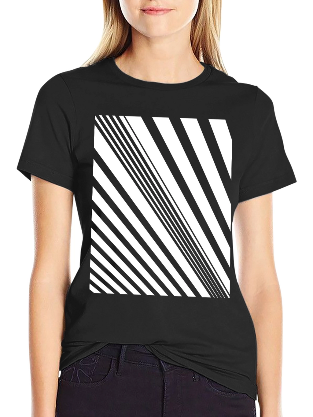 Stripped Graphic Tee - Modern Pattern