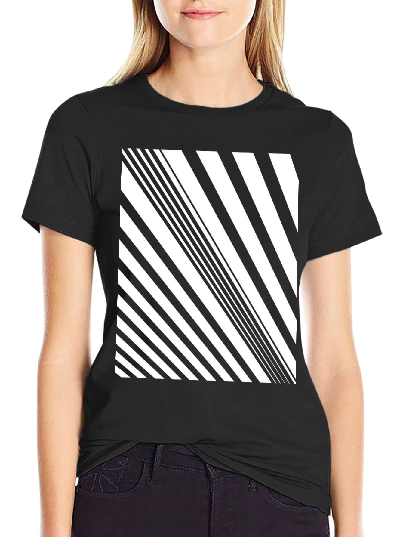 Stripped Graphic Tee - Modern Pattern