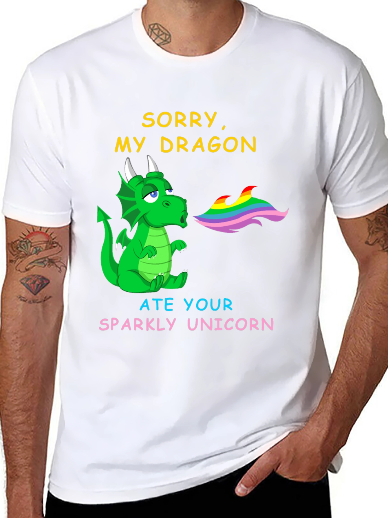 Sorry My Dragon Ate Your Unicorn Graphic Tee