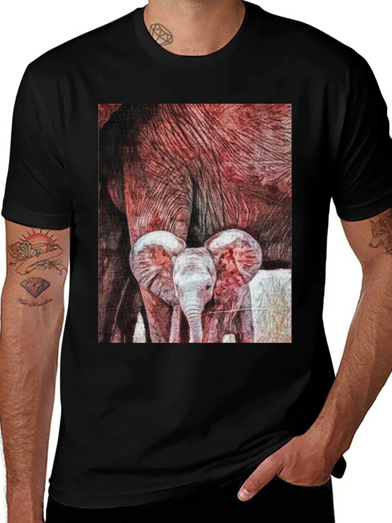 Elephant Family Graphic Tee