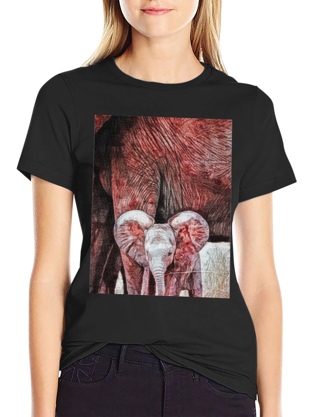 Elephant Family Graphic Tee