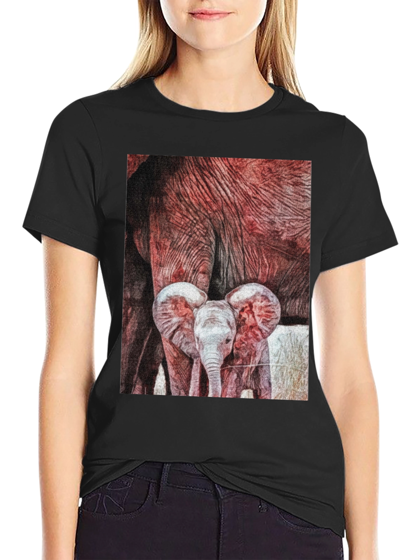 Elephant Family Graphic Tee