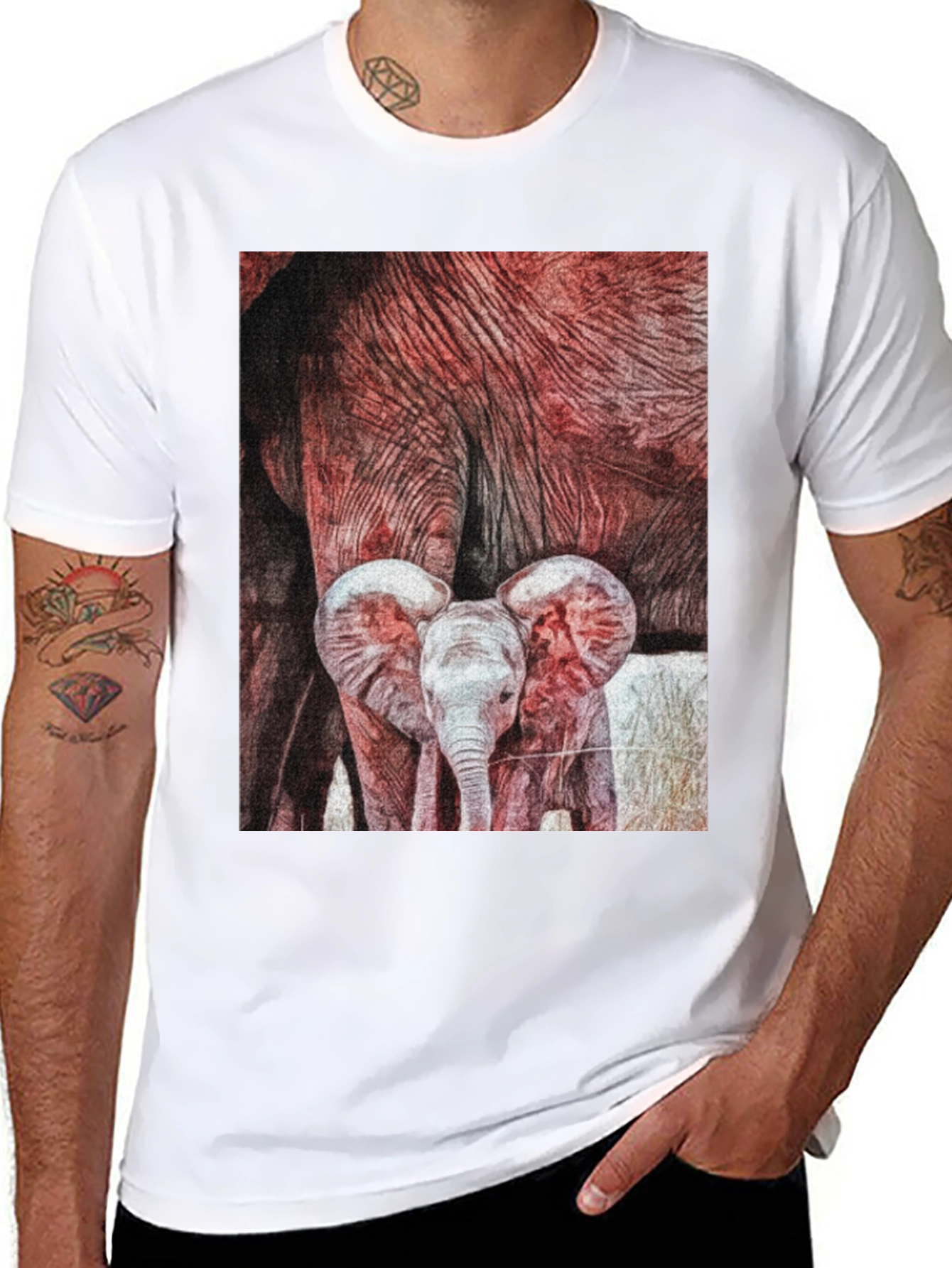 Elephant Family Graphic Tee