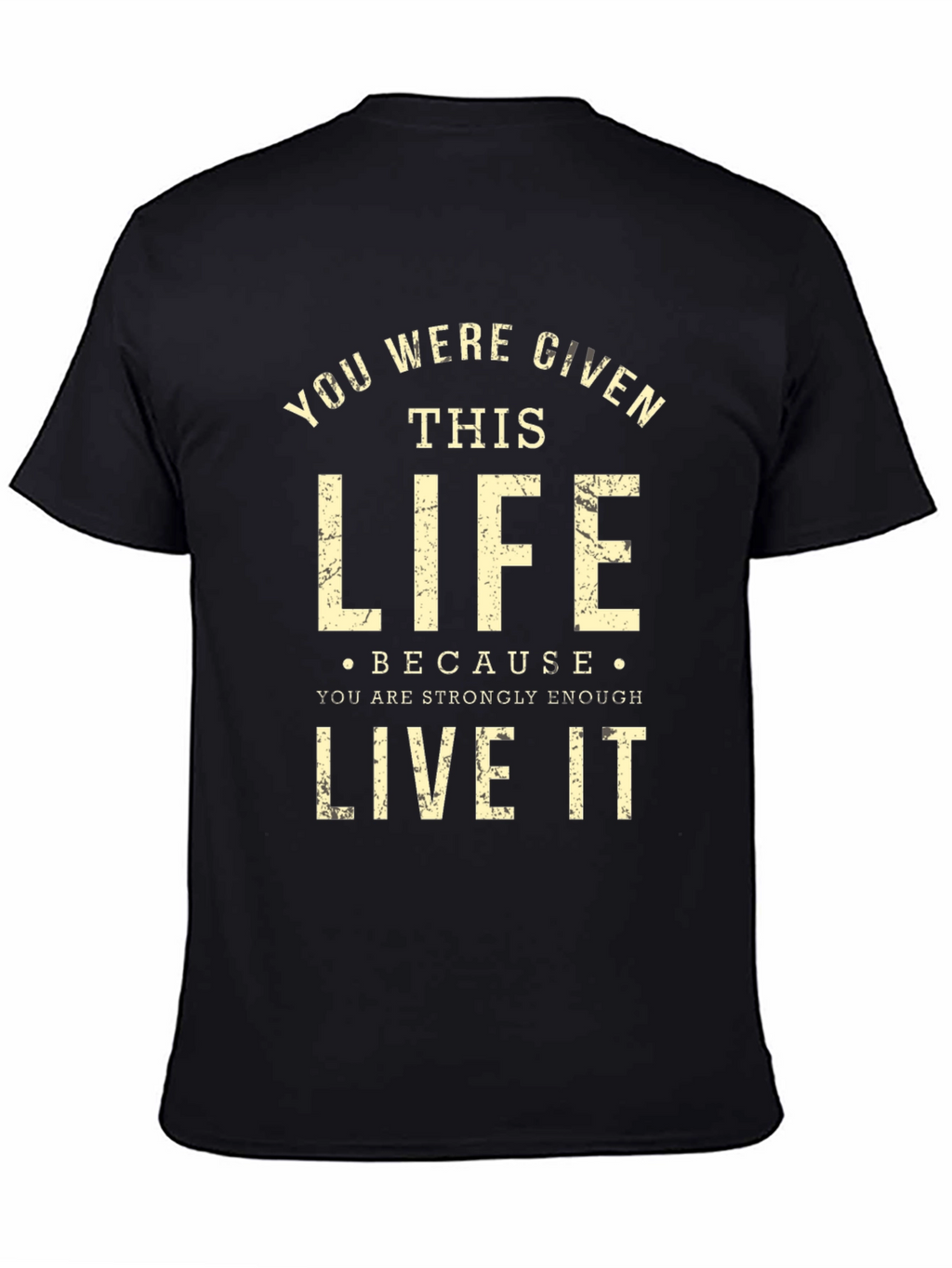 Motivational Graphic Print Black T-Shirt