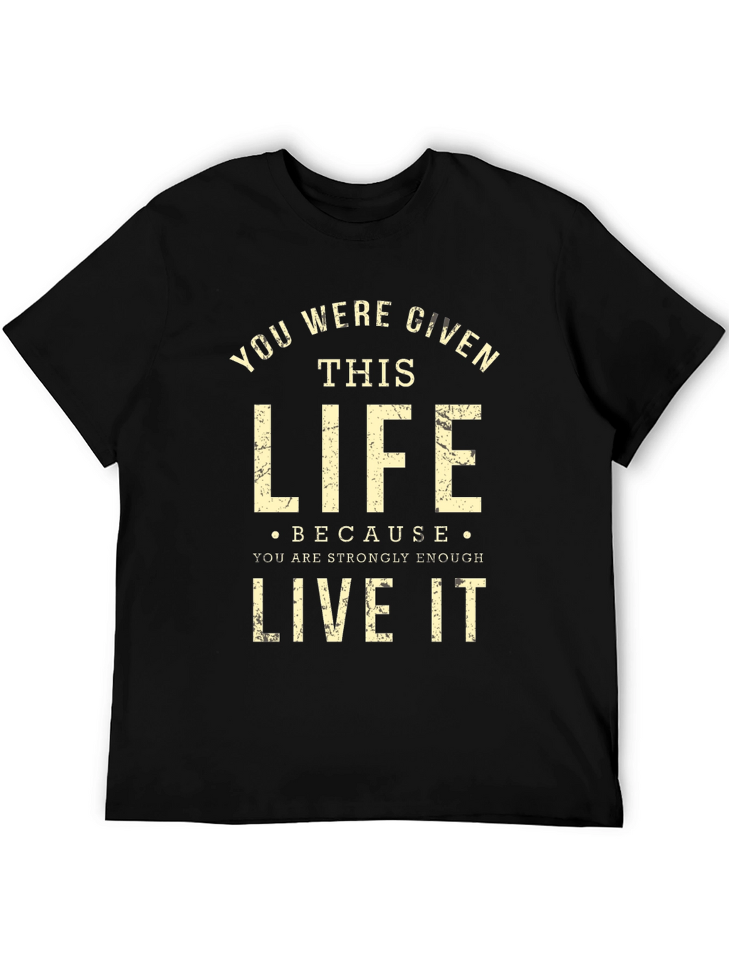 Motivational Graphic Print Black T-Shirt