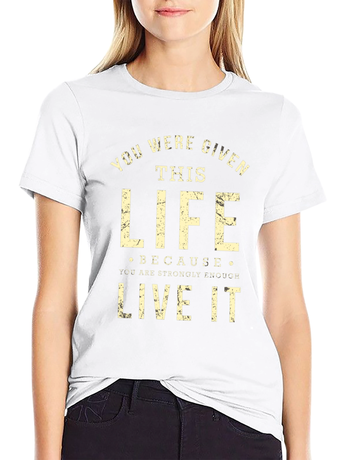 Motivational Graphic Print Black T-Shirt