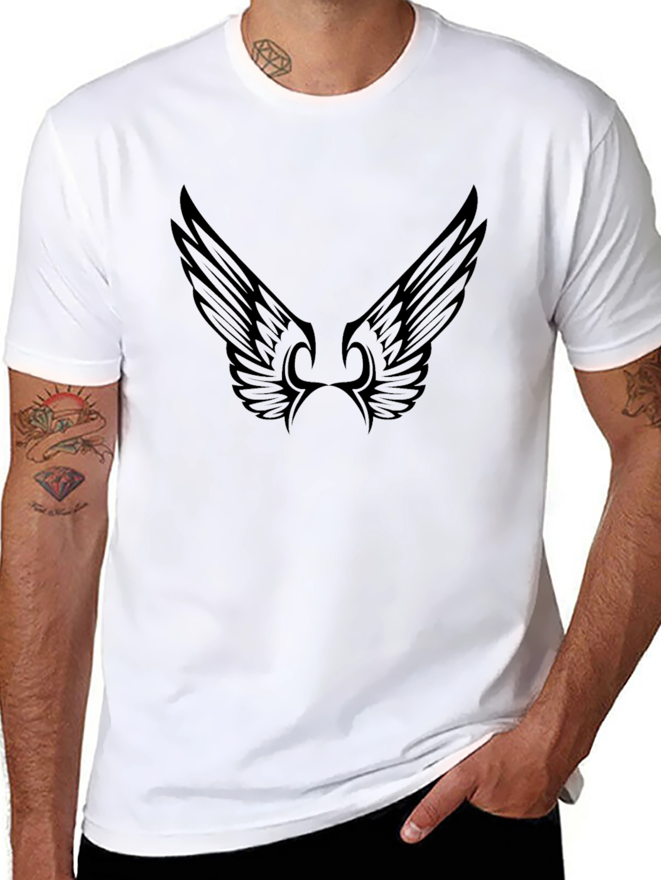 Winged Graphic Black T-Shirt