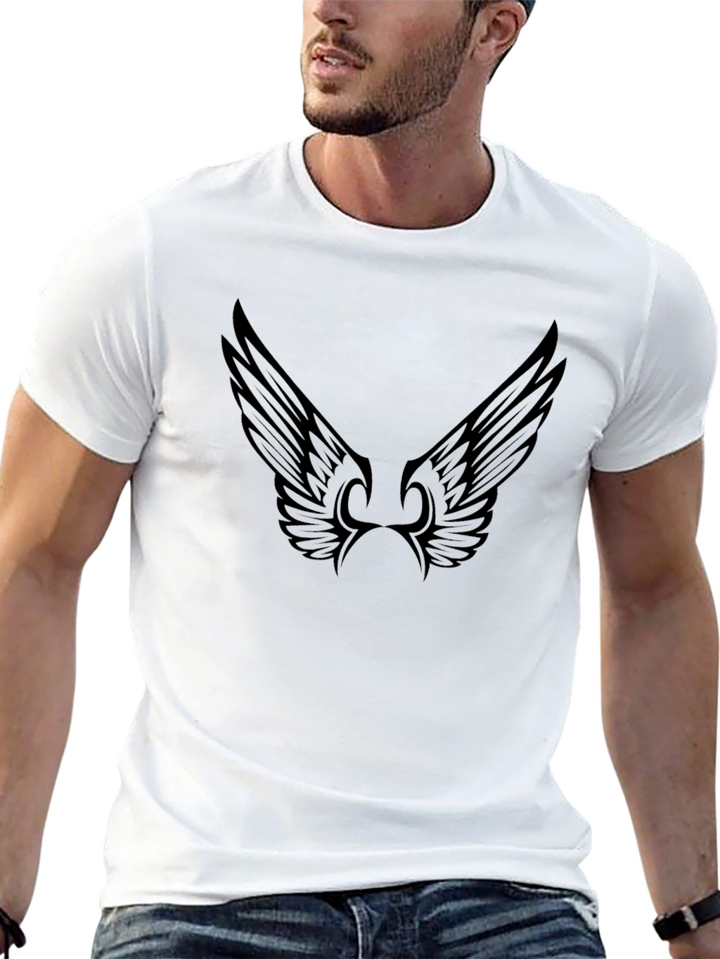 Winged Graphic Black T-Shirt