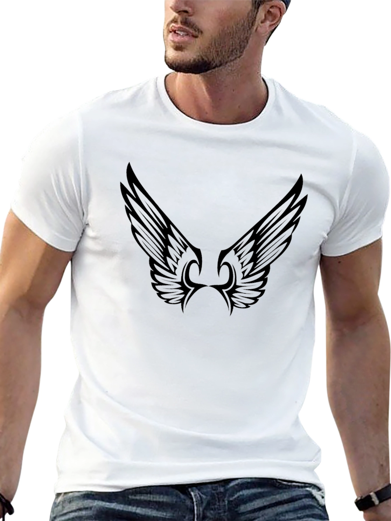 Winged Graphic Black T-Shirt