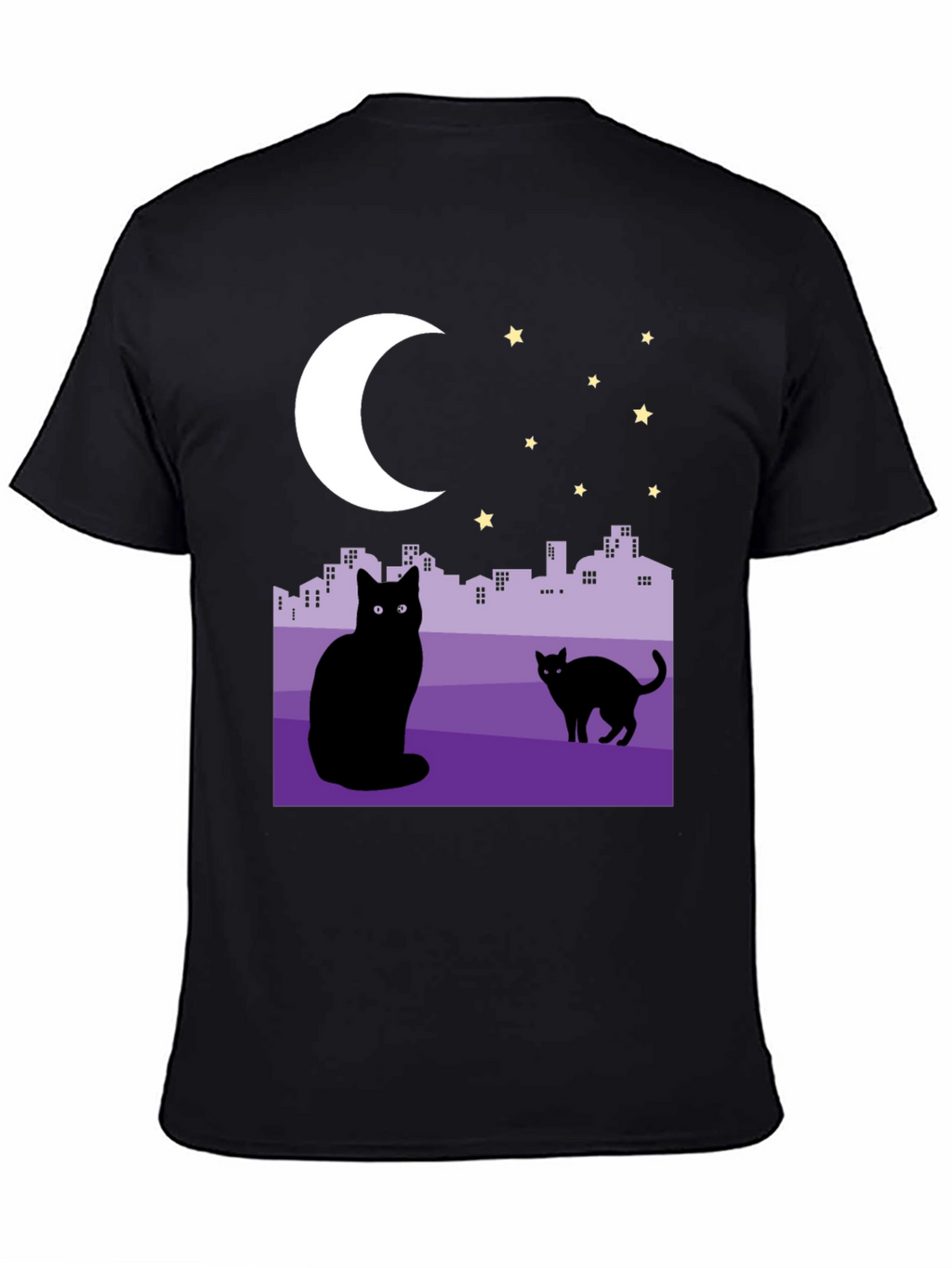 Cats Under the Moon Graphic T-Shirt