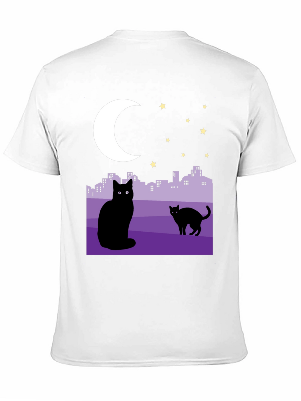 Cats Under the Moon Graphic T-Shirt
