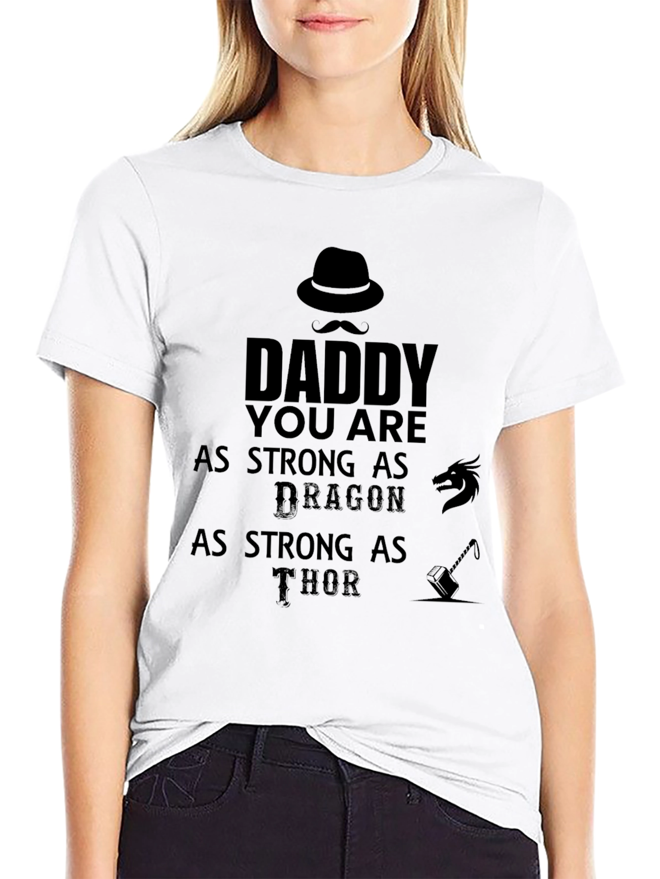 Daddy Strong As Dragon Thor T-Shirt