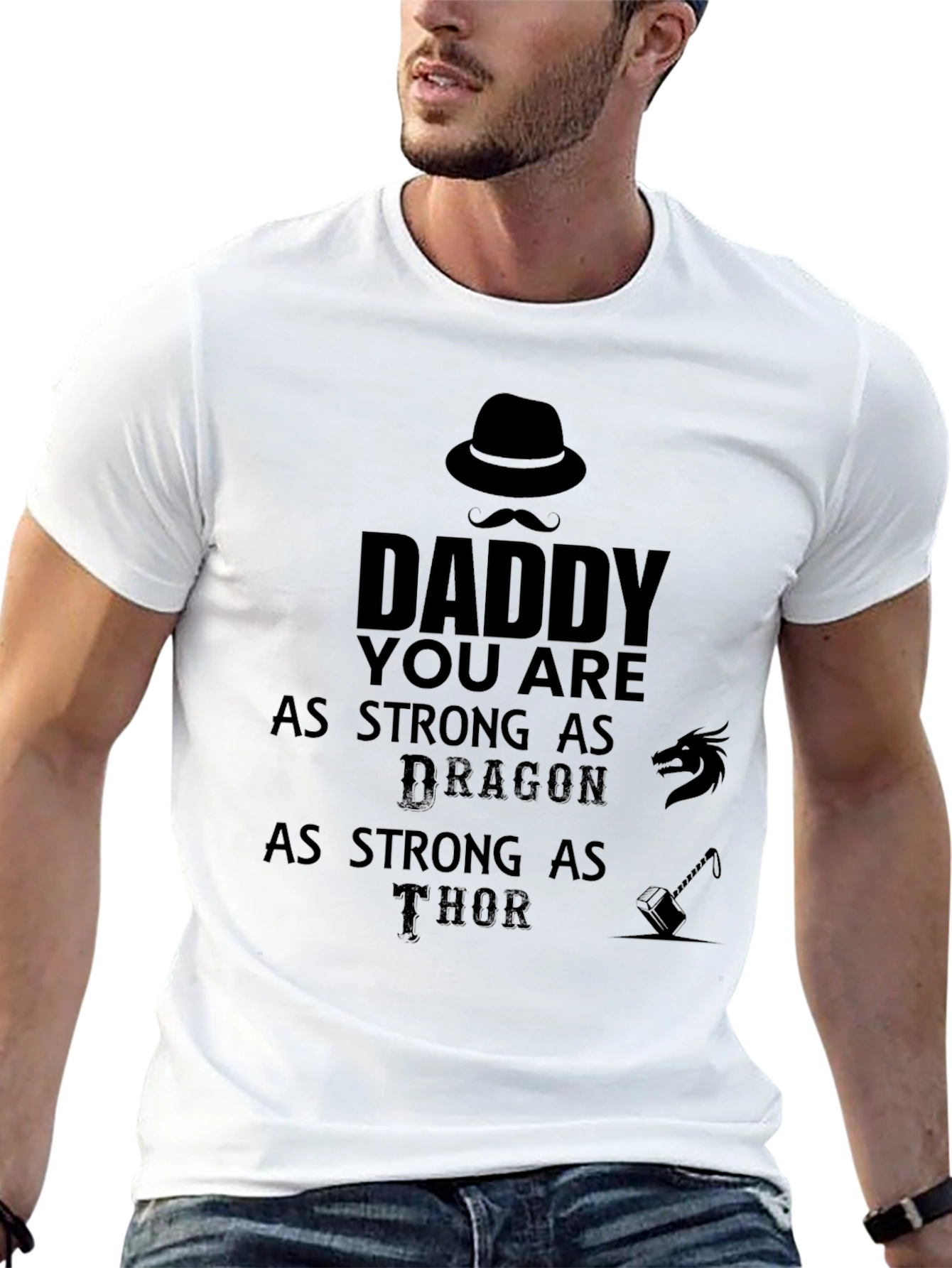 Daddy Strong As Dragon Thor T-Shirt