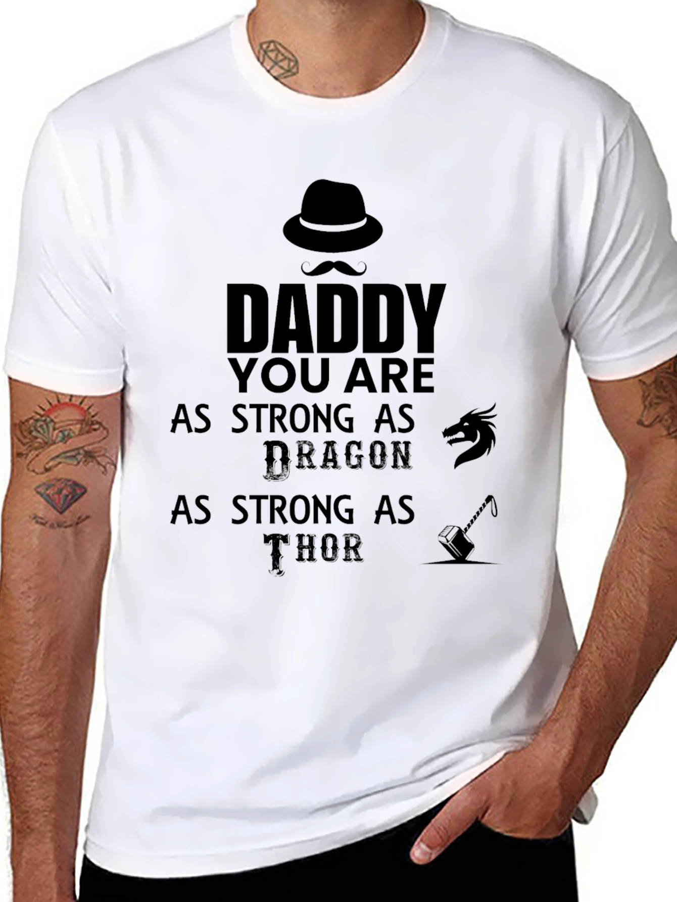 Daddy Strong As Dragon Thor T-Shirt