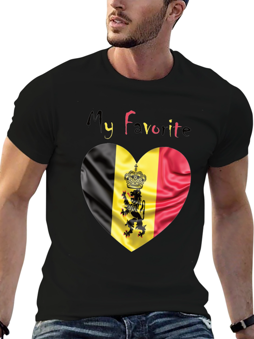 My Favorite Belgium Heart Flag T-Shirt