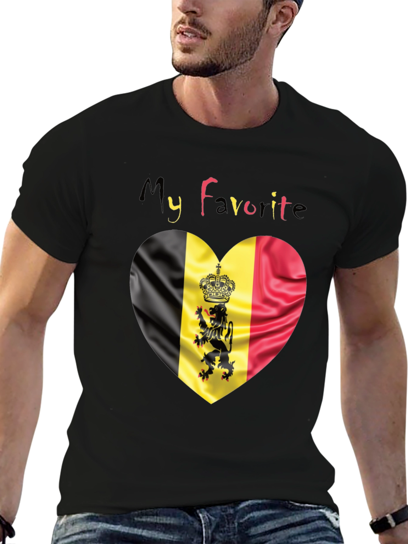 My Favorite Belgium Heart Flag T-Shirt
