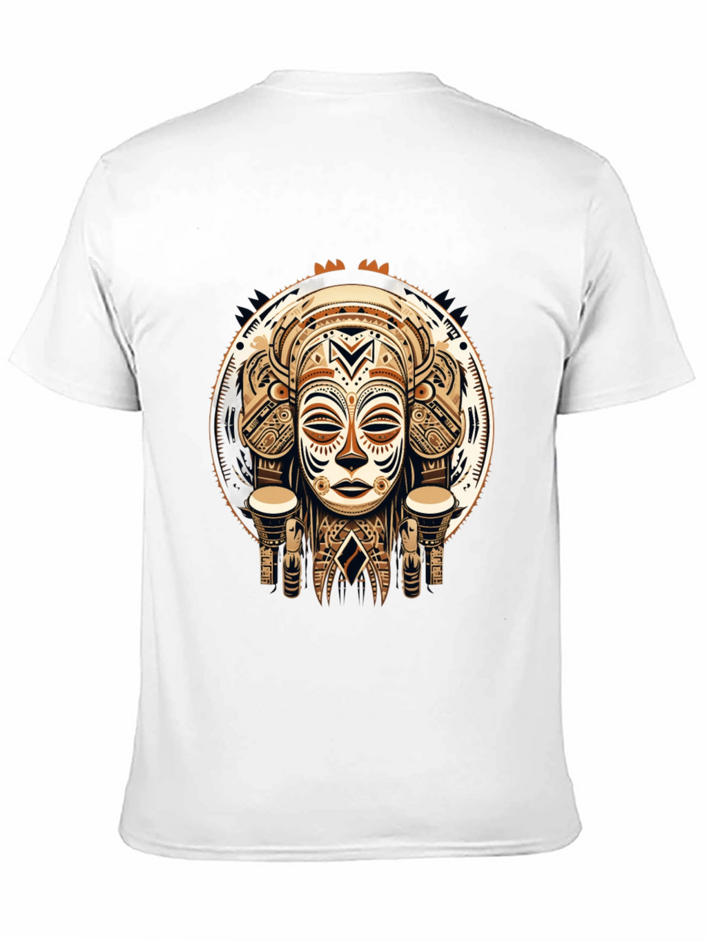 Tribal Mask Graphic Tee - Unique Design