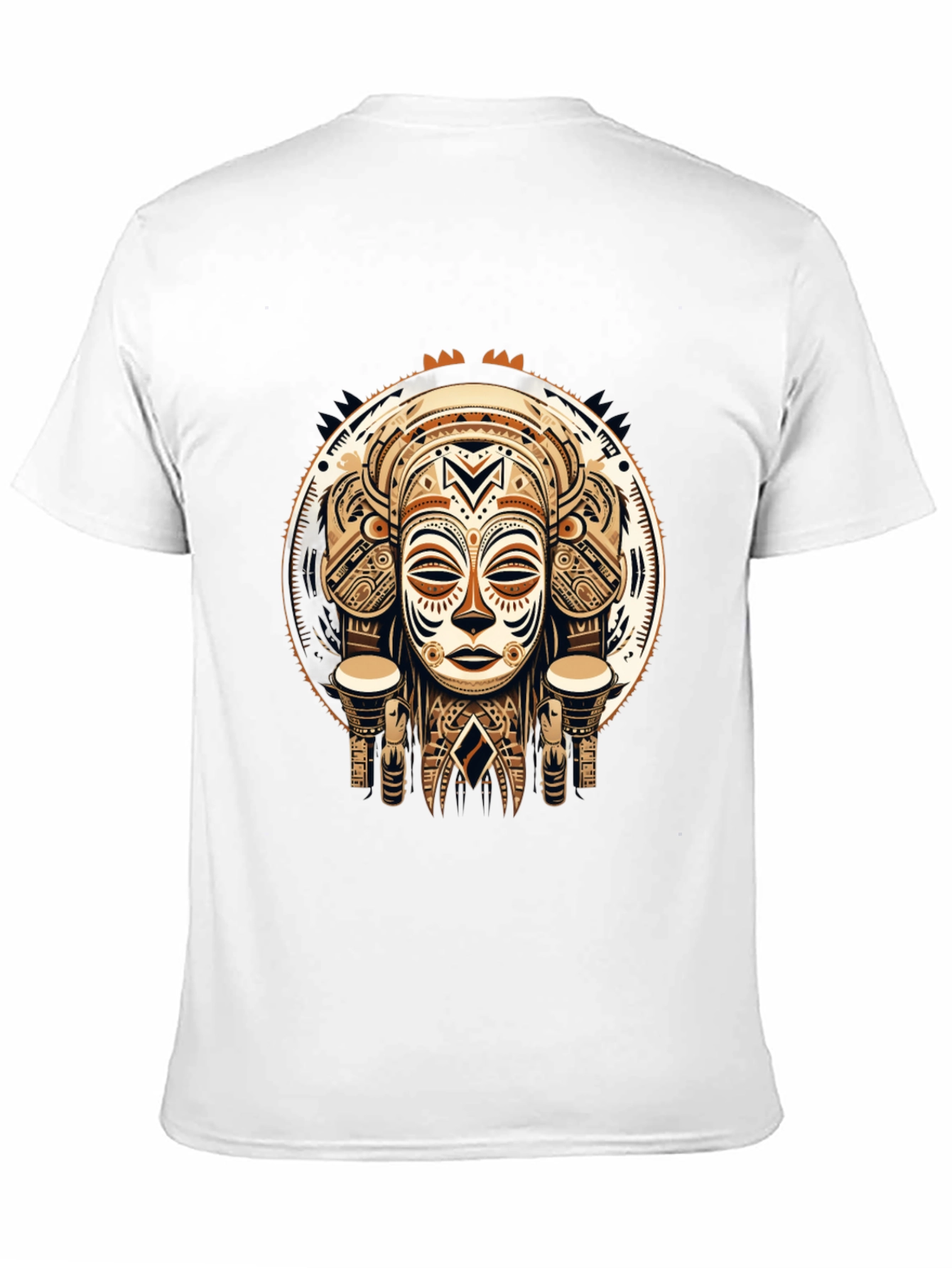 Tribal Mask Graphic Tee - Unique Design